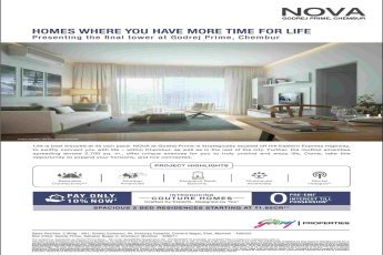 Zero pre-EMI and interest till possession at Godrej Prime Nova in Mumbai